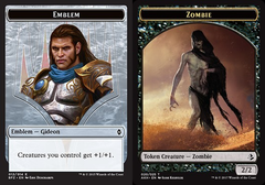 Gideon of the Trials Emblem (025) // Zombie (020) Double-Sided Token